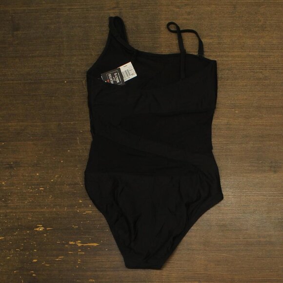 NWT Bar III Womens One-Shoulder Mesh Cutout Swimsuit MBNB24232 Black S - Picture 4 of 6